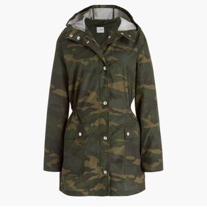 J Crew Camo Raincoat (XS)